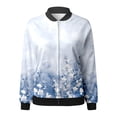 thumbnail image 4 of Clearance Sales Today Deals Prime Women Shirts Women Trendy Casual Zip Up Floral Print Coat Outerwear Lightweight Long Sleeve Fall Workout Running Jacket, 4 of 5