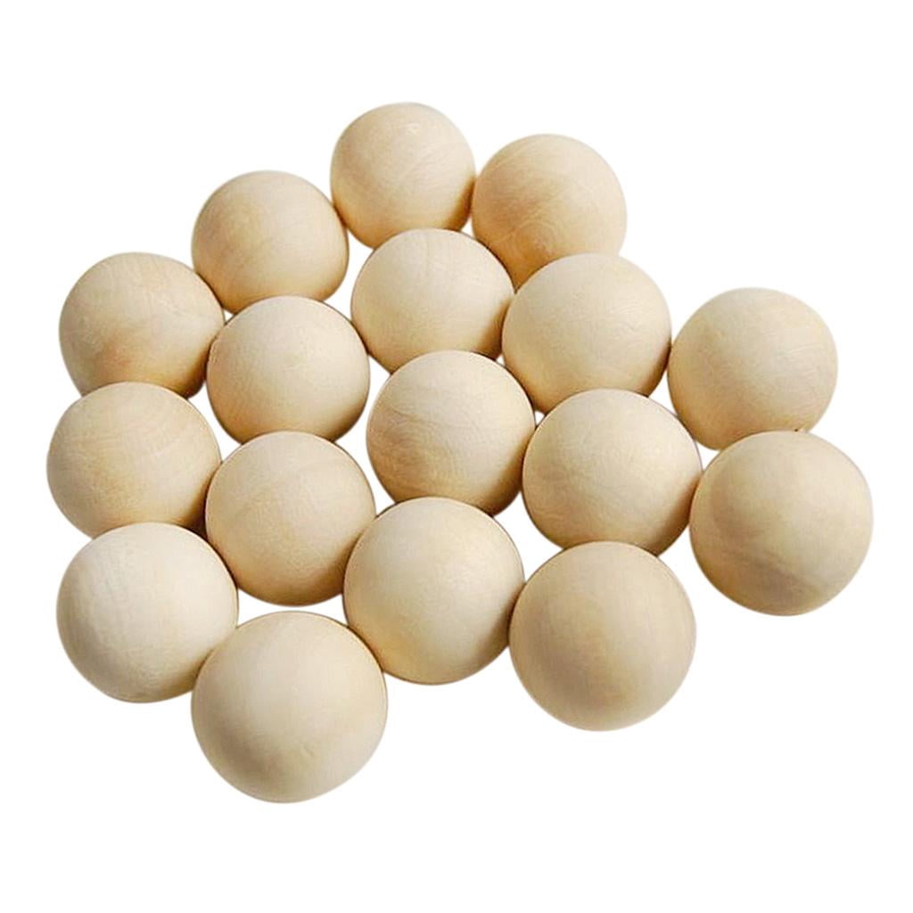 25mm Natural Unpainted Wood Round Loose Spacer Beads, Pack of 100 for DIY Jewelry Making Bracelet Spacer Charms for Macrame Crafts Toddlers Hair
