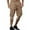 Khaki, variant on Men's Summer Cargo Shorts - Elastic Waist Zipper Pocket, Polyester-Cotton Blend, Cropped Length, Multi-Size (M-XXXL)