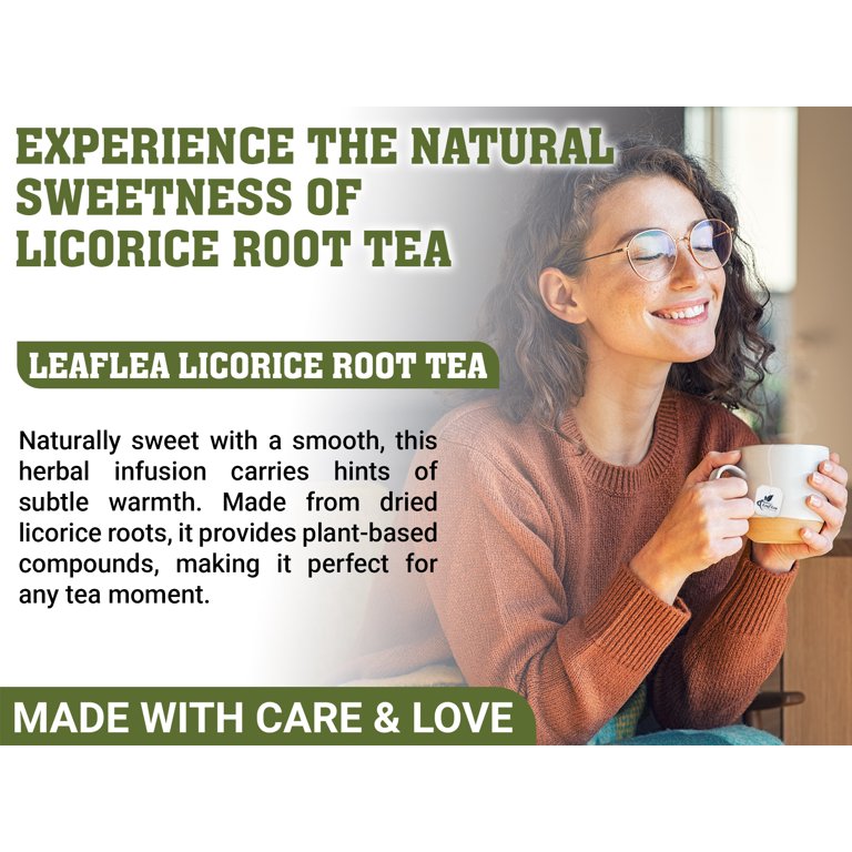 LeafLea 80 Licorice Root Tea Bags, Pure Licorice Spice, Naturally Sweet, Te  De Regaliz, Sugar- free