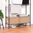 thumbnail image 3 of Yayeee Foldable Storage Basket for Shelves Waterproof Cloth Bins with Handles, Rusty Orange Plaid, 3 of 7