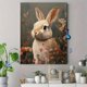 thumbnail image 4 of Qisvanset Framed Canvas Wall Art 12x16 Inch Wildflower Meadow Cute Vintage Bunny Wall Art, 4 of 5