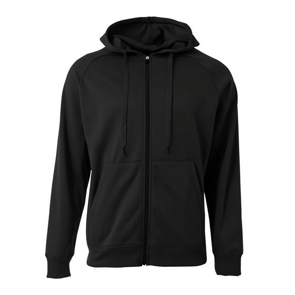 A4 Agility Long Sleeve Tech Fleece Hoodi For Men in Black | N4001