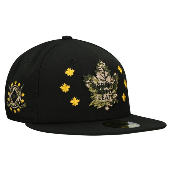 Men's New Era  Black Toronto Maple Leafs Military Appreciation Digital Camo Stars 59FIFTY Fitted Hat