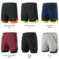 thumbnail image 6 of Men Men 2 In 1 Running Shorts Quick Drying Breathable Active Training Exercise Jogging Marathon Cycle Shorts, 6 of 7