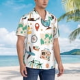 thumbnail image 2 of Lsque Travel1 pattern Hawaiian Shirt for Men, Unisex Summer Beach Casual Short Sleeve Button Down Shirts-X-Large, 2 of 9