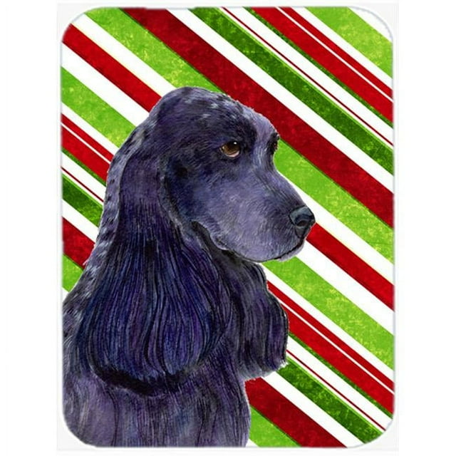 Carolines Treasures SS4540LCB Cocker Spaniel Candy Cane Holiday Christmas Glass Cutting Board - Large