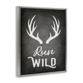 thumbnail image 4 of Stupell Industries Run Wild Antlers Typography Painting Gray Floater Framed Canvas Art Print Wall Art, 25 x 31, 4 of 10