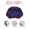 thumbnail image 3 of KLL Purple-Red Skull Pattern Shower Cap & Bath Cap for Women,Reversible Oversized Waterproof Shower Caps for all Hair Lengths,Elastic Reusable Bathing Hair Cap, 3 of 6