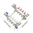 thumbnail image 2 of EQCOTWEA 4-Branch PEX Radiant Floor Heating Manifold Set Floor Heating Water Distributor Pipe Fittings Stainless Steel, 2 of 10