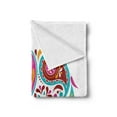 thumbnail image 2 of Ethnic Soft Flannel Fleece Throw Blanket, Eastern Featured Paisley Leaves Oriental Indie Hippie, Cozy Plush for Indoor and Outdoor Use, 60" x 80", Multicolor, by Ambesonne, 2 of 5