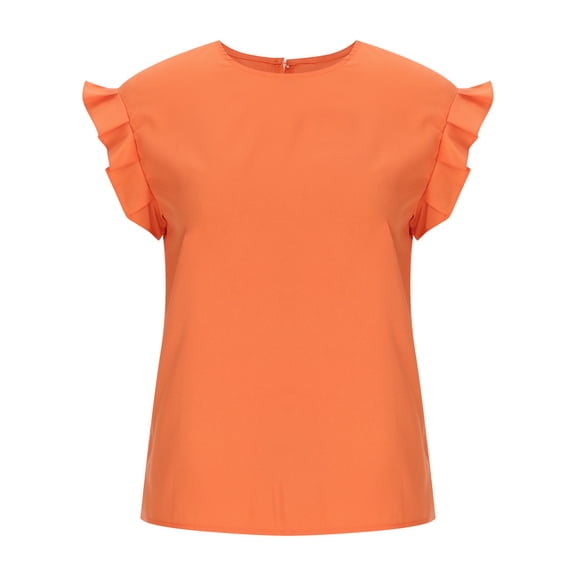 EGNMCR Womens Summer Tops Fashion Short Sleeve Crew Neck Solid Color Casual Loose Soft T-Shirt Pullover Blouse Tops Spring/Summer Sale Clearance