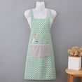 thumbnail image 6 of SLYNSHome Floral Aprons with Pocket,Womens Aprons Waterproof Adjustable Cooking Aprons for Kitchen Gardening and Salon - Green, 6 of 6