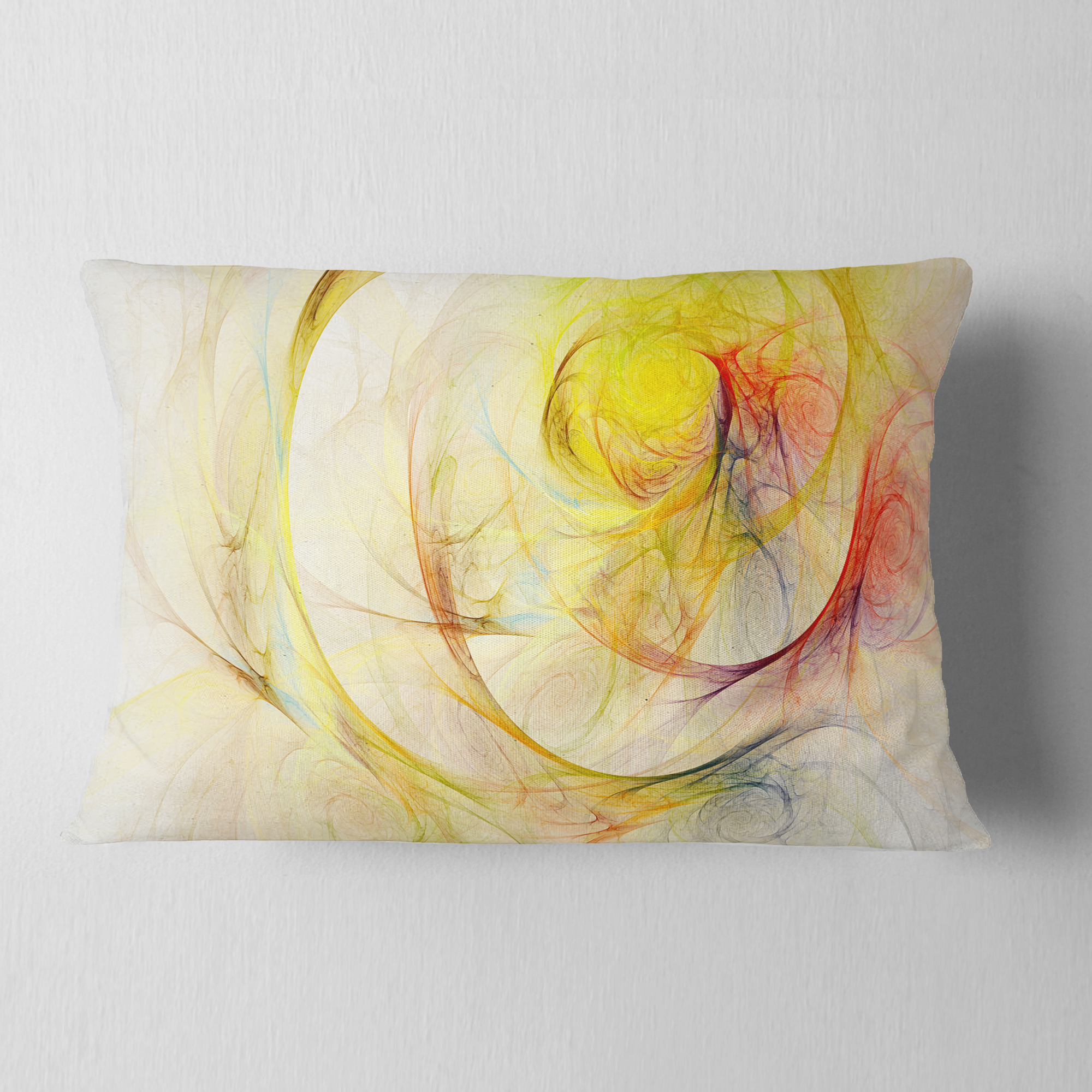 Designart Yellow Storm Sky - Abstract Throw Pillow - 12x20