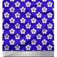 thumbnail image 1 of Soimoi Blue Poly Georgette Fabric Artistic Floral Print Sewing Fabric Yard 52 Inch Wide, 1 of 3