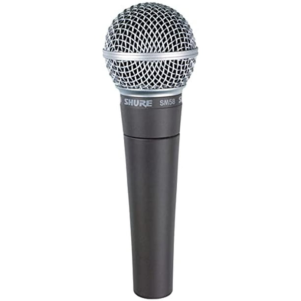 Tage med Gå ud Formen Shure SM58 Cardioid Dynamic Vocal Microphone with 25' XLR Cable, Pneumatic  Shock Mount, Spherical Mesh Grille with Built-in Pop Filter, A25D Mic Clip,  Storage Bag, 3-pin XLR Connector (SM58-CN) - Walmart.com