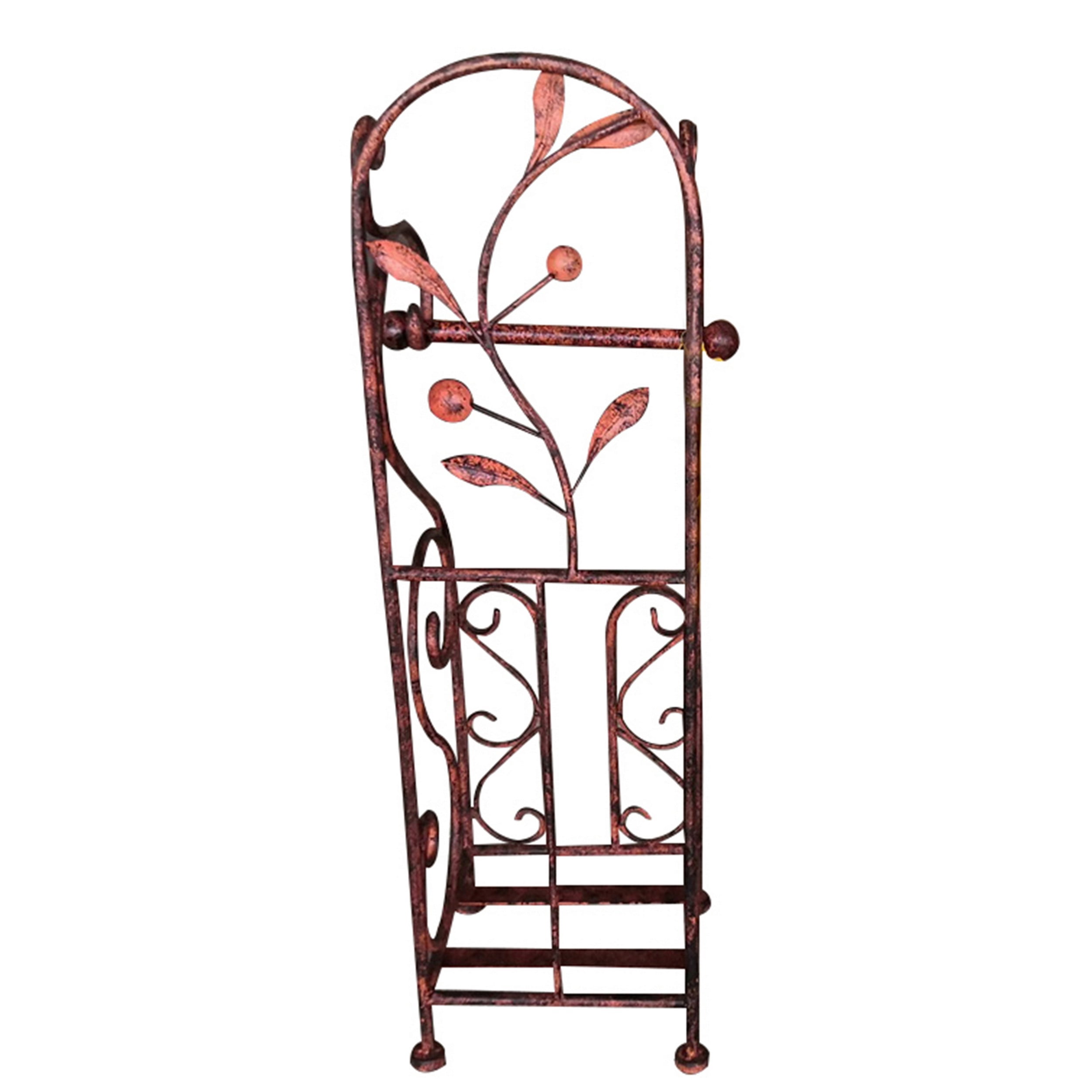 Benzara Classic Free standing Metal Toilet Paper Holder, Bronze
