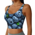 thumbnail image 2 of Hirioo Fresh Blueberries for Women's Sports Vest with Full-Print Design, Stretchy Fabric and Removable Pads-Large, 2 of 8