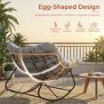thumbnail image 5 of Pirecart Rocking Papasan Chair, Oversized Padded Lounge Rocker with Cushion, Large Indoor / Outdoor Rocking Recliner for Living Room/Porch/Garden, Dark Gray, 5 of 10