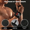 thumbnail image 3 of Nordic Lifting Cotton Wrist Wraps and Lifting Straps, 2-Pack, Red, 3 of 9