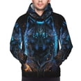 thumbnail image 4 of KLL Cool Blue Light Wolf Print Mens Hoodie Long Sleeve Casual Pullover Hooded Sweatshirt Fashion Drawstring Hoodies with Pocket-4X-Large, 4 of 6