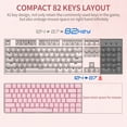 thumbnail image 3 of Ajazz AK33 Clavier Mécanique Filaire USB à 82 Touches Monochrome avec Rétroéclairage Blanc pour Jeux et Bureau, Rose, avec Interrupteurs Rouges, 3 of 8
