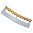 thumbnail image 1 of Cortador de pizza - Cuchillo para pizza de acero inoxidable con mango de bambú - Cortador de pizza con protector de hoja - Cuchilla versátil - Hoja afilada de acero inoxidable y mango resistente Vhermosa, 1 of 4