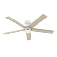 thumbnail image 3 of Hunter - Burton Indoor/Outdoor Ceiling Fan, Wall Control, 52-inch, Fresh White, Farmhouse-style, 4-speed WhisperWind Motor, 52929, for porches, patios, sunrooms, bathrooms, 3 of 17