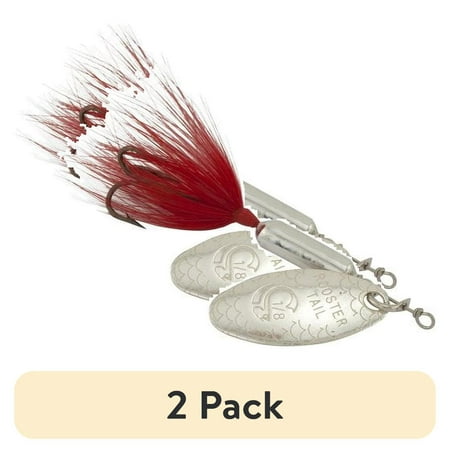 (2 pack) Yakima Bait Worden s Original Rooster Tail Inline Spinnerbait Fishing Lure Metallic Silver 1/8 oz.