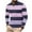 Purple, variant on OJinShaWanO Red Sweatshirt Men's Long Sleeve Patchwork Striped Lapel T Shirt Casual Holiday Shirts Tops