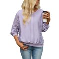 thumbnail image 4 of Bxsruta Womens Long Sleeve Tops Crew Neck Lace Patchwork Loose Casual Pullover Blouses, 4 of 8