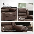 thumbnail image 4 of Massage and lumber heat Recliner Lounge with Remote Control,SEGMART PU Leather Rocking Chair w/Padded Seat Backrest,Side Pockets and Cup Holders for Home,Lounge, Psychotherapy Room, 4 of 11