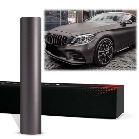 PET Matte Metallic Selenite Gray Vinyl Wrap Auto Car Sticker Decal Film Sheet Bubble Free Air Release Technology