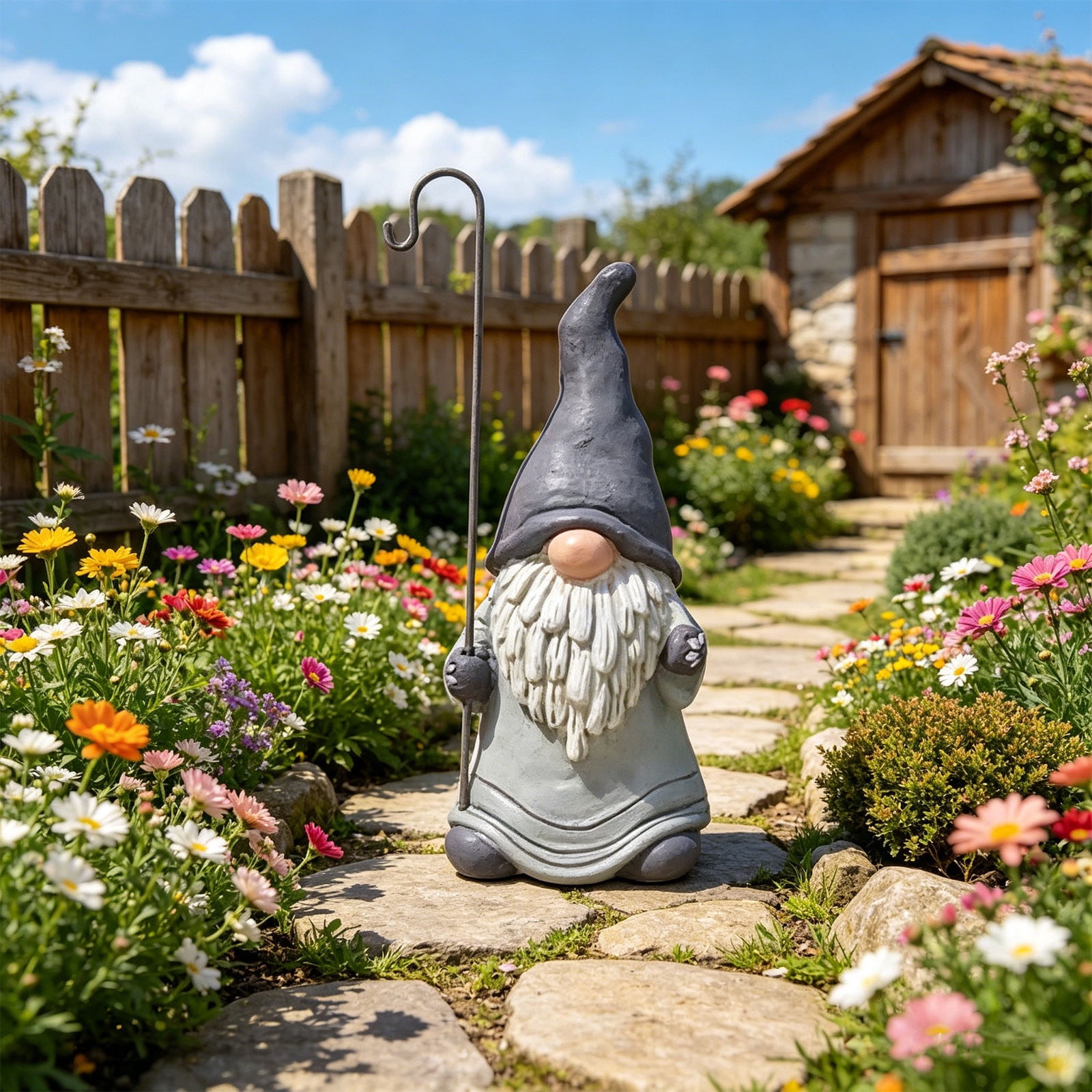 Gandalf Wizard Garden Statue Outdoor Resin Incense Holder for Patio Yard Decor, All-Weather Fantasy Yard Art, Ideal Gift for Nature Lovers
