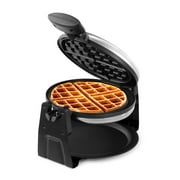 Holstein Housewares Rotary Waffle Maker with Non-Stick Coating, Stainless Steel - Delicious Waffles in Minutes for Everyday Meals, 7-INCH