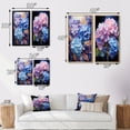 thumbnail image 4 of Designart "Blue violet Hydrangea Majestic Mosaic" Hydrangea Wall Art Set Of 2 - Blue Floral Canvas Set For Living Room Decor, 4 of 7
