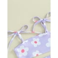thumbnail image 6 of Suealasg Toddler Baby Girls 2Pcs Bikinis Swimsuits Kids Girls Floral Print Camisole and Elastic Shorts Set Bathing Suit Little Girls Summer Swimwear Beachwear, 6 of 9