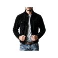 thumbnail image 5 of Zynoxe Mens Corduroy Jacket with Chest Pockets Classic Stand Collar Zip‑Up Jacket Warm Long Sleeve Casual Jackets Retro Solid Color Workwear Jacket for Men Black XL, 5 of 10