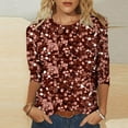 thumbnail image 2 of Clearance! Lisingtool Women's T Shirt Design Three Sleeved Round Neck Fashion Top, 2 of 3