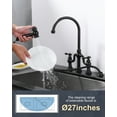 thumbnail image 5 of Wowow Black Double Handle High-Arc Widespread Deck Mounted kitchen faucet filter for kitchen sink With Side Spray in Brass, 5 of 8