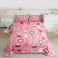 thumbnail image 2 of Manfei Happy Christmas Queen Comforter Set,Cute Flower Floral Bedding Sets,Colorful Candy Bedding Comforter Set For Teens,Breathable Home Decor Reversible,3-Piece, 2 of 8