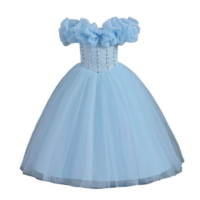 Girls' One-Shoulder Princess Dress - Flower Girl Festival Party Dress