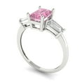 thumbnail image 2 of Three-Stone Engagement Ring for Women - 1.5ct Simulated Pink Diamond in 14K White Gold Promise Ring, 2 of 6