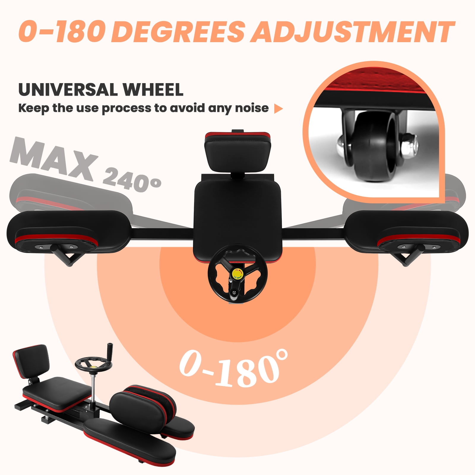 500LBS Leg Stretch Machine,Steel Frame Equipment Splits Machine,Leg Stretching Training Machine with  360°Rotating Hand Wheel, for Yoga, Ballet, Fitness, Splits Training