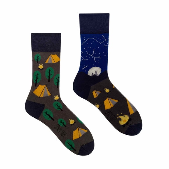 SPOX SOX - Mens & Ladies Mismatched Novelty Odd Socks - Camping