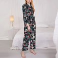 thumbnail image 3 of Goofa Colorful Tropical Leaves Printed Women’s 2 Piece Pajama Set Super,Pajamas Women's Long Sleeve Sleepwear Soft Button Down Loungewear Pjs Lounge Set Nightwear-X-Large, 3 of 9