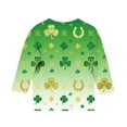 thumbnail image 6 of Girls St. Patrick's Day Shirts 3/4 Sleeve Crew Neck Print Pullover Tops Holiday Casual Loose Stylish T-Shirts (7 Years, Mint Green-D), 6 of 6