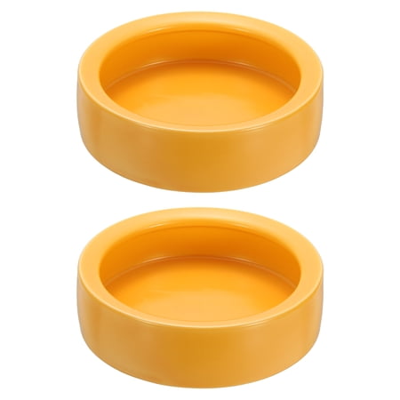 Reptile Food Bowl Worm Water Dish Ceramic Pet Bowl Food Dish (4 In Clay 2 Pack) for Gecko Scaled Pet