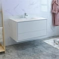 thumbnail image 2 of Fresca Catania 48" Glossy White Wall Hung Modern Bathroom Cabinet w/ Integrated Sink, 2 of 8