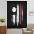 thumbnail image 3 of American Flag Sheer Curtains 63 Inches Long, US Flag Baseball Stars Vintage Black Light Filering Curtains, Breathable Simi Curtain Privacy Drapes for Living Room Bedroom Lightweight Window Treatment, 3 of 9